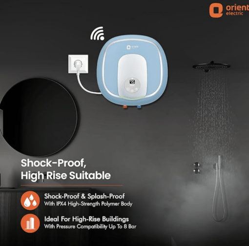 Orient Aquator+ Iot|10L storage water heater|Iot enabled - smart energy saving and timer functions|Ultra-diamond glassline coated tank|5 star ENERGY SAVING rating |8 bar pressure compatibility - Image 3